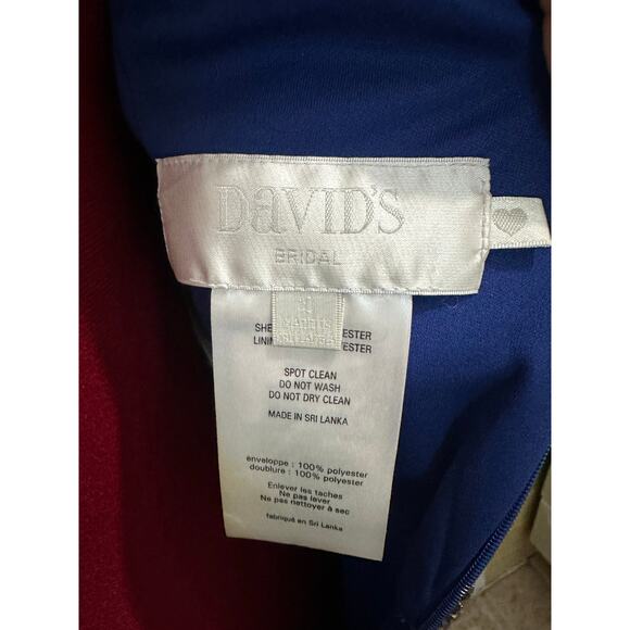 David’s Bridal Cobalt Blue Rhinestone Waist Bridesmaid Formal Dress 10 L W11092 - Picture 11 of 16